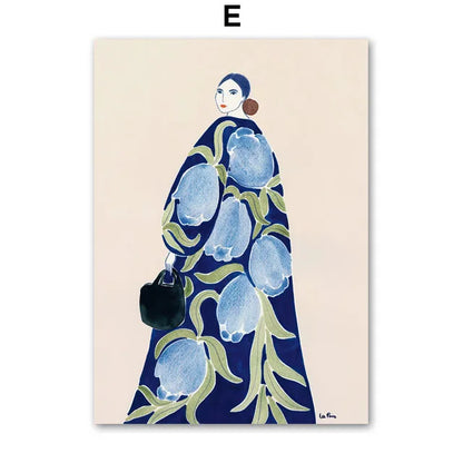 Abstract Girl Hand Fruit Flower Leaf Vase Wall Art Canvas Painting Nordic Posters And Prints Wall Pictures For Living Room Decor