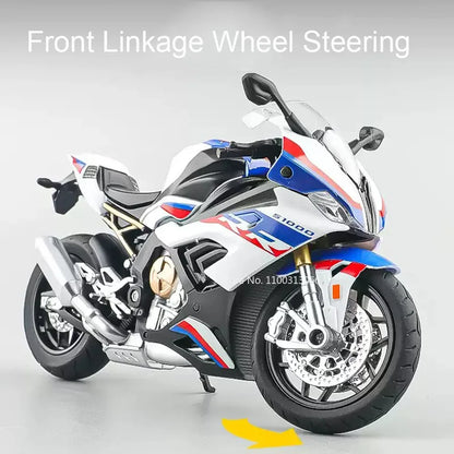 1:12 S100RR Kawasaki Ninja H2R Motorcycles Models Cars Toys Alloy Diecast Miniature Model with Light Vehicle Kids Birthday Gifts