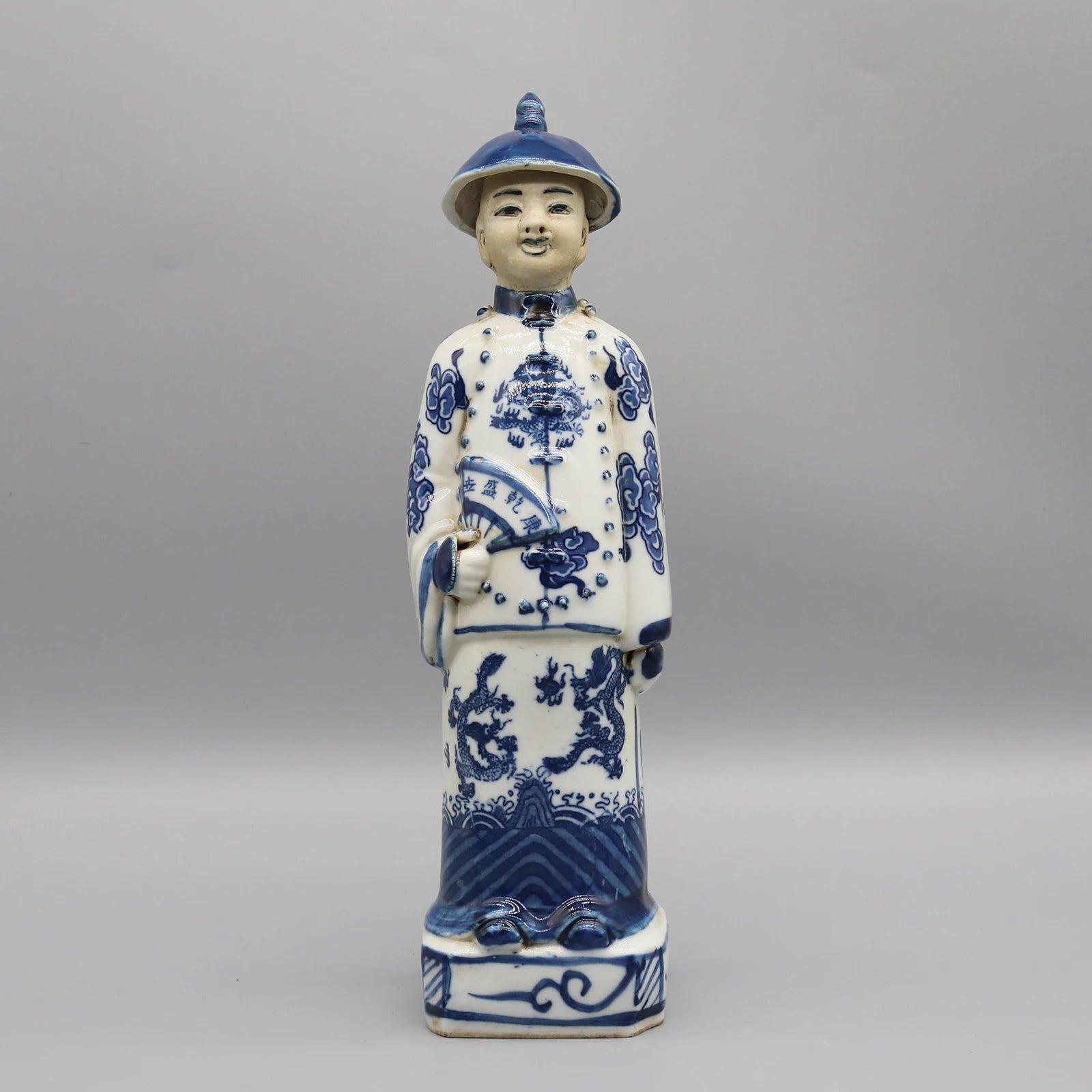 Chinese Qing Dynasty Emperor Statue, Porcelain Ancient Figurine, Table – MY, image size:1600x1600