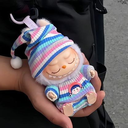 New Hot Lafufu  Dolls Sitting Party Clothing Outfit 17cm Mini Plush Doll'S Clothes Bear Rabbit Bib Pants Overalls Accessories