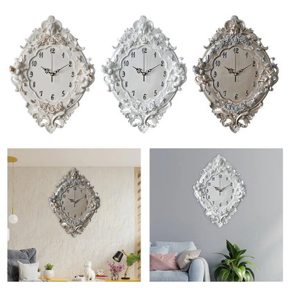 Creative European Style Wall Clock Resin Angel Figurines for Dorm Hotel Home Bathroom