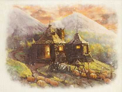 Wizard Inspired H-Hogwarts Poster Owl Magical School Castle Pumpkin House Canvas Painting Nursery Wall Art Kids Room Home Decor