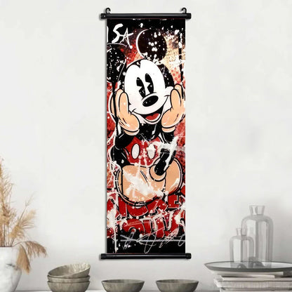 Disney Mickey Mouse Wallpaper Wall Artwork Canvas Hanging Scroll Poster Painting Print Home Decoration Art Child Birthday Gift