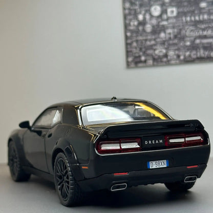 1:32 Scale Challenger SRT Demon HellCat Cars Toy Models Alloy Sports Car Light Sound Police Car Model Toy Kids Collection Gifts