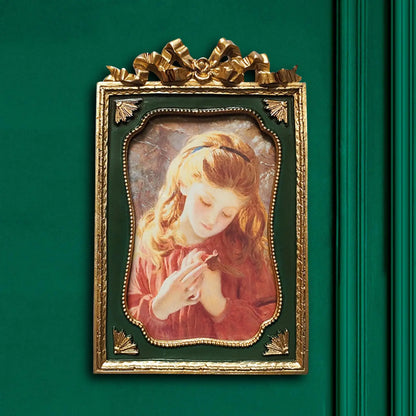 Retro Green Resin Photo Display Frame Tabletop Wall Hanging European Style