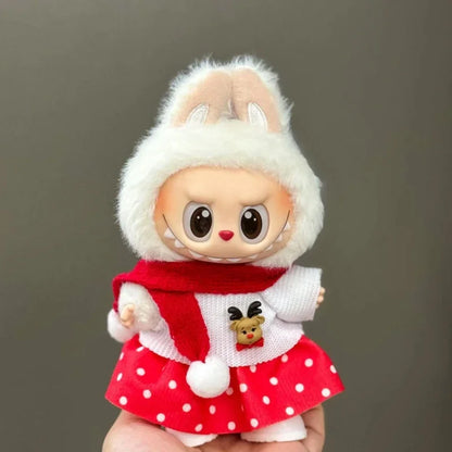 Christmas Gifts For LaFu Fu Clothes Christmas Deer Set Red Festive Outfit For 1 2 3 Outfit Holiday Gift