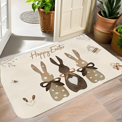 Easter Bunny Welcome Entrance Doormat Home Decoration Living Room Bedroom Kitchen Floormat Balcony Hallway Bathroom Non-slip Mat