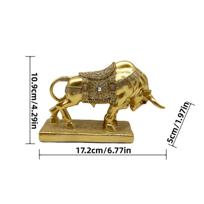 Bull Statue Animal Sculpture Desktop Decoration Fengshui Ornaments Strength and Prosperity Symbol Home Office Cabinet Gift