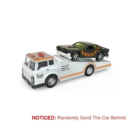 1: 64 Container Trailer Toys Alloy Models Cars Doors Opened Pull Back Miniature Flatbed Transport Vehicles Boys Festival Gifts