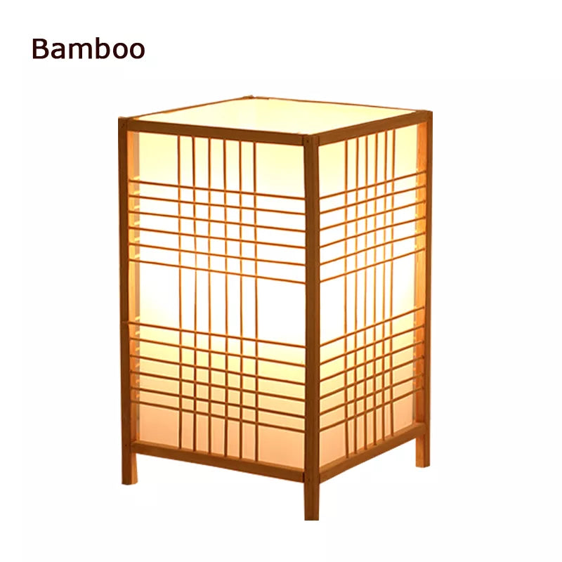 Bamboo Woven ProductsSimple Bedroom Study Table Lamp Bedside Table Lamp Bamboo art Warm Decoration Desktop Japanese Table Lamp