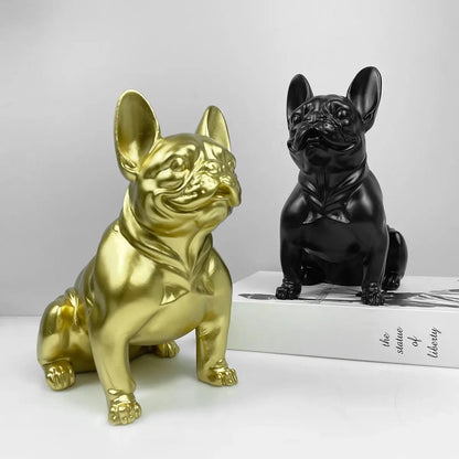 Französische Bulldoggen-Statue – farbenfrohe Hundestatue aus Kunstharz für Heimdekoration und Präsentation im Freien, perfekt für Bulldoggenliebhaber