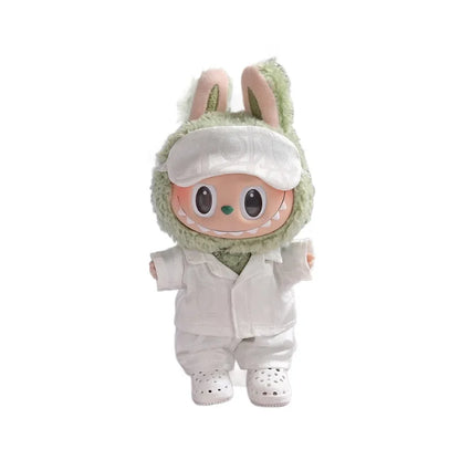 Clothes For Labubu 17cm Clothing The Monsters Doll's Vinyl Face Outfit Accessories DIY Kid Gift Cute Pajamas Set And Boots
