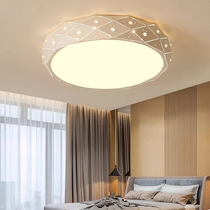 LED Ceiling Lamp with Remote Control Dimmable Creative Energy-saving Circular Ceiling Light Living Room Bedroom Indoor Lighting