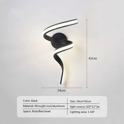 Nordic LED Wall Lamp Minimalist Large 42cm Line Lamp For Living Room Background Wall Bedroom Bedside Indoor Illumination Fixture