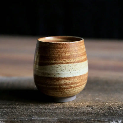 Japanese Raku Pottery MugHand-PaintedVintageCeramic Cup for Tea/Coffee 100-200ml NaturalTexture 5 Styles Home HotelRestaurantUse