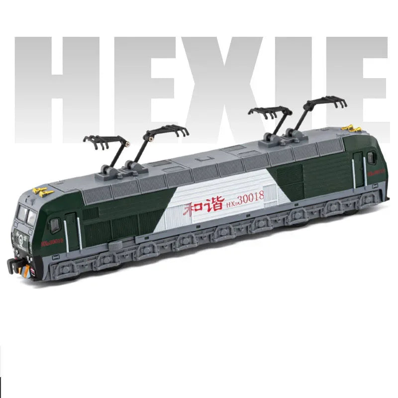 1:87 Scale DONGFENG HEXIE Train Models Cars Toy Alloy DIecast 4 Doors Opened Light Music Electric Trains Kids Educational Toys