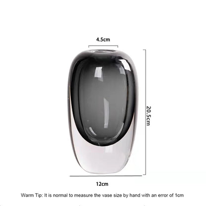 Transparent Glass Vase Crystal Flower Hydroponic Vase Modern Indoor Room Decor Decorative Vases for Living Room Table Decoration