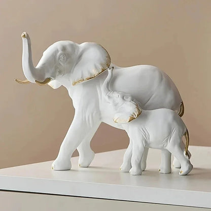1pairs Creative Modern Decor Animal Resin Elephant Statues & Figurines Sculpture Living Room Table Ornaments Crafts
