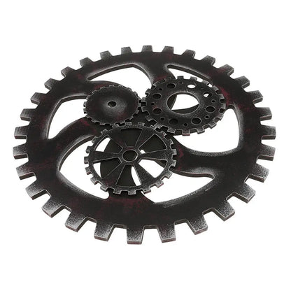 Large Retro Wooden Gear Ornaments for Home Bar Wall Hanging Decoration 40cm