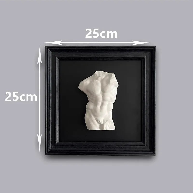 Retro Roman Torso Sculpture Three-Dimensional Relief Modern Minimalist Decorative Painting Desktop Photo Frame Ornament Gift