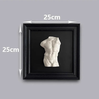 Retro Roman Torso Sculpture Three-Dimensional Relief Modern Minimalist Decorative Painting Desktop Photo Frame Ornament Gift