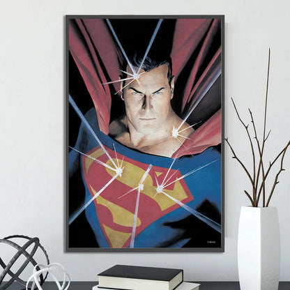DC Heroes Ross Edition Superman Self-adhesive Poster Movie Wallpaper Figures Home Decoration Painting Wall Art Bedroom Cartoons