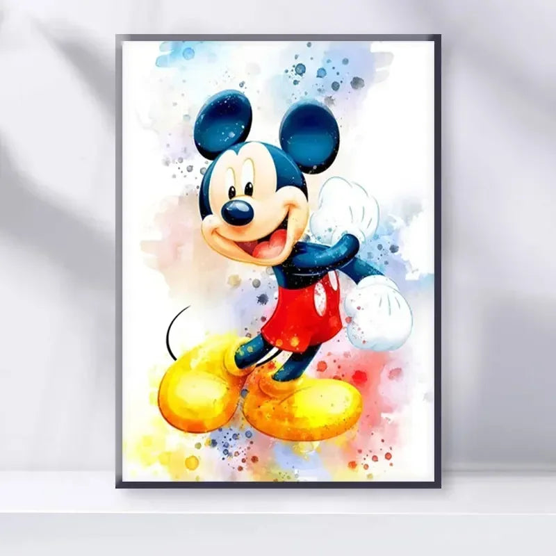 Disney Cartoon Poster Watercolor Canvas Painting Mickey Mouse Donald Duck Art Picture Wall Prints Mural Kids Room Decor Gifts