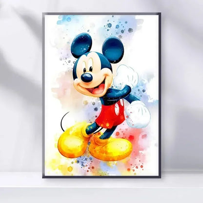 Disney Cartoon Poster Watercolor Canvas Painting Mickey Mouse Donald Duck Art Picture Wall Prints Mural Kids Room Decor Gifts
