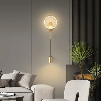 Modern Black Gold LED Wall Lamp Hallway Aisle Bedroom Bedside Study Stair Wall Sconce Luster Lighting Fixture Home Decoratioan