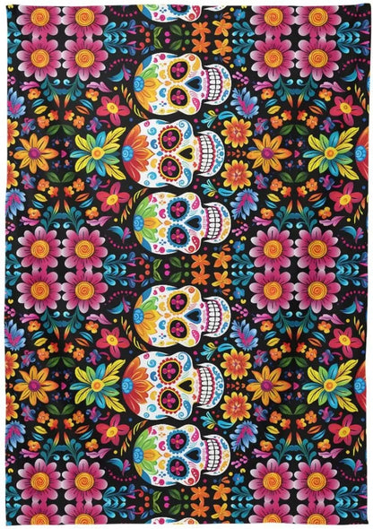 Day of The Dead Sugar Skull Rectangle Tablecloth Holiday Party Decor Waterproof Tablecloth for Table Halloween Decorations