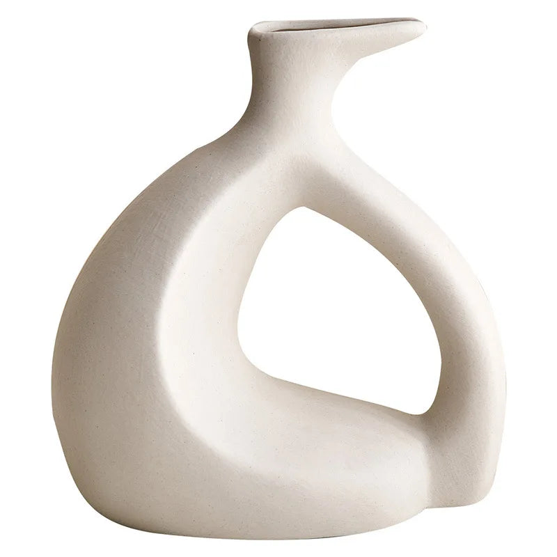 Abstract Art Ceramic White  Vase Nordic Minimalist Decoration  Living Room Decoration Home Vase