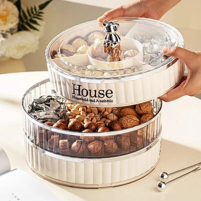 GIANXI Multi-layer Food Storage Tray Candy Tray Nut Snack Fruit Tray Round Divider Living Room Nut Candy Box Dried Fruit Box