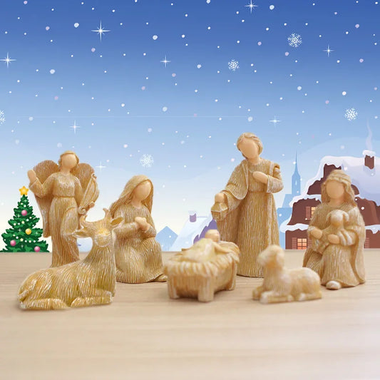 10 Stück Ativity Geburt Weihnachten Krippe Szene dekorative Figuren katholischen christlichen Raum Dekor orthodoxe Krippe Kirche Utensilien Jesu