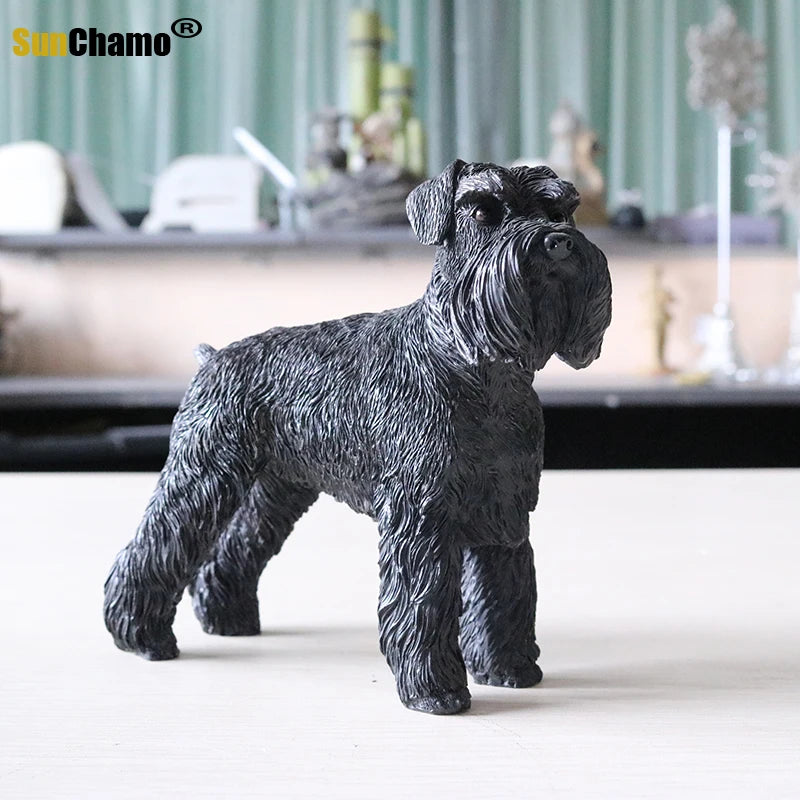 Fashion Decoration Crafts German Schnauzer Articles Murals Accessories Dog Models Figurines Miniatures  Home Decore