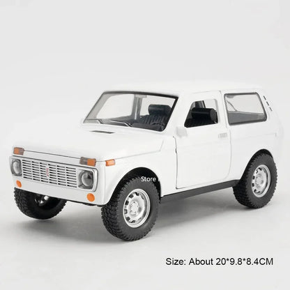 1:18 Russian LADA 2107 Niva Toys Alloy Diecast Cars Models Light Music Rubber Tires Vehicles Pull Back Miniature Car Kids Gifts
