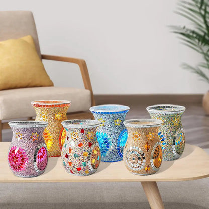 Mosaic Glass Oil Burner Candle Holder Essential Decoration