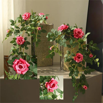 Rose series Wall hanging Flower Decor Floral Rattan diy Wedding living room Reception decoration  Accessories Events Party Props