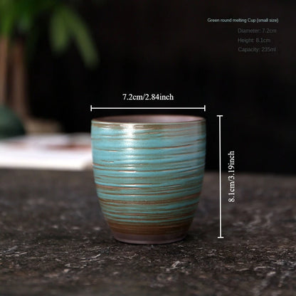 350ml hand-painted large capacity ceramic retro creative kiln change master cup tea cup coffee cup wheat tea cup