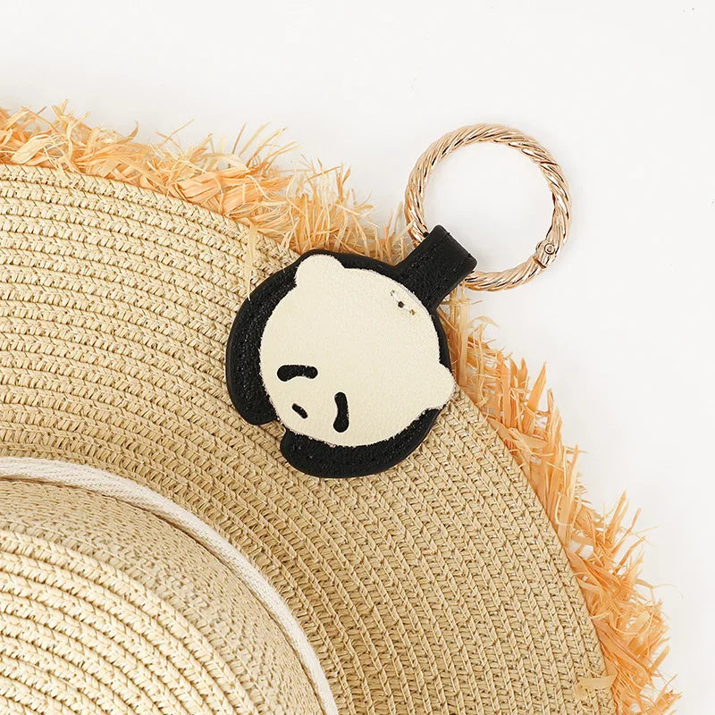 Magnetic Hat Clip for Travel On Bag Backpack Cute Panda PU Leather Hat Holder Hands-free Magnet Hat Keeper Clip for Handbag