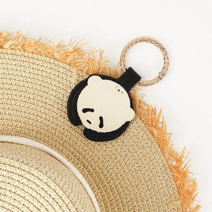 Magnetic Hat Clip for Travel On Bag Backpack Cute Panda PU Leather Hat Holder Hands-free Magnet Hat Keeper Clip for Handbag