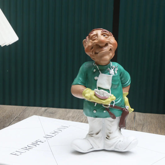 1 Piece Of Professional Character Ornaments, Cartoon Exaggerated Style Dentist Firefighter Lawyer Doctor Ornaments