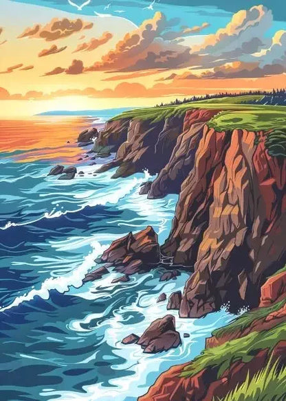 Blue Cabin Beach Forest Canvas Painting  Sea Summer Beach Bar Anime Wall Art HD Print Poster for Living Room  Modern Home Decor