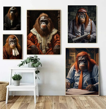1Pcs Wall Art Canvas Painting Animal Home Decor Living Room Interior Paintings Doctor Poster Bedroom Lawyer Orangutan Decoration