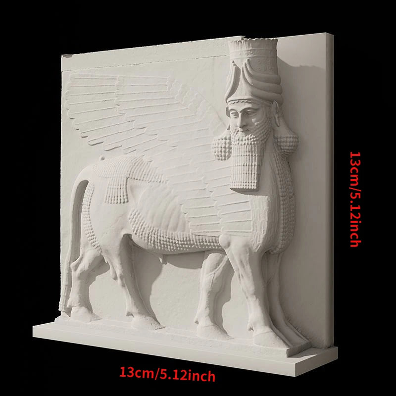 Human Head Wing Cow Nordic Gypsum Sculpture Home Decor Desktop Ornament Simple Commemorative Gift Art Figurine Decoration