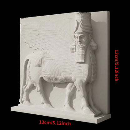 Human Head Wing Cow Nordic Gypsum Sculpture Home Decor Desktop Ornament Simple Commemorative Gift Art Figurine Decoration