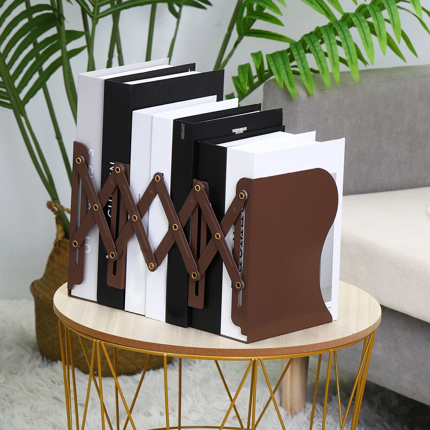 Adjustable Bookend Metal Book End for Shelves Heavy Book Expandable Magazine File Organizer Holder Retractable Bookends for Book