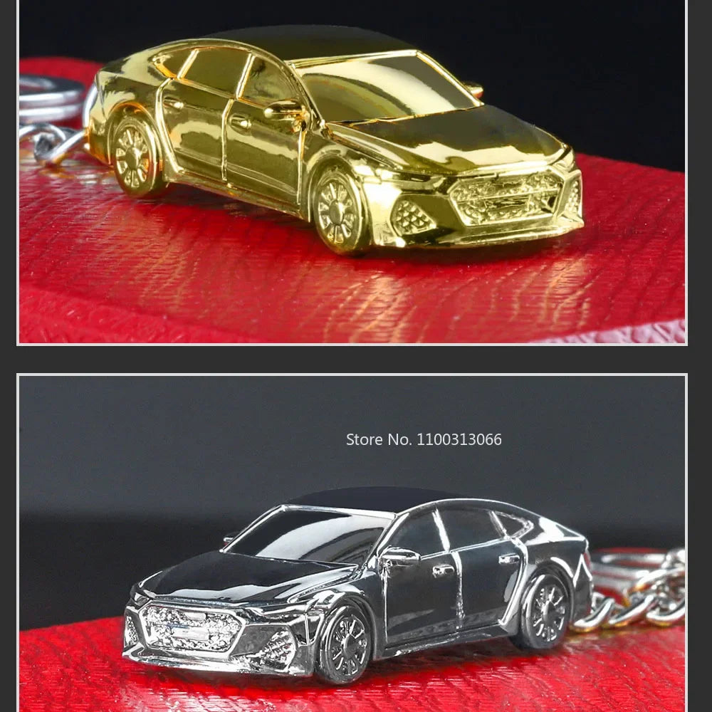 1:64 Scale Rs7 GTR-R34 Toy Car Model Alloy Diecast Miniature Key Ring Exquisite Spray Painting Key Pendant for Child Adult Gifts