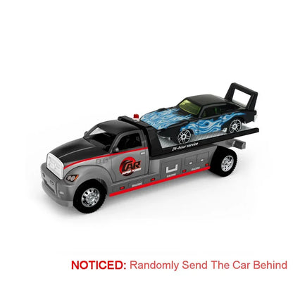 1: 64 Container Trailer Toys Alloy Models Cars Doors Opened Pull Back Miniature Flatbed Transport Vehicles Boys Festival Gifts