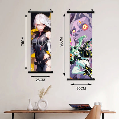 Anime Characters Cyberpunk Edgerunners Hanging Scroll Poster Aesthetic Players Canvas Painting Wall Art Comics Kawaii Room Decor