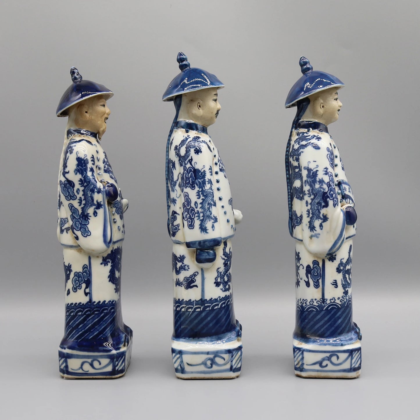Statue d'empereur chinois de la dynastie Qing, figurine ancienne en porcelaine, accessoire de table, décoration de la maison